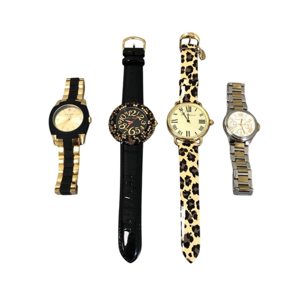 Kate Spade Betsey Johnson Michael Kors Watch Lot Womens OS Gold Black Leopard